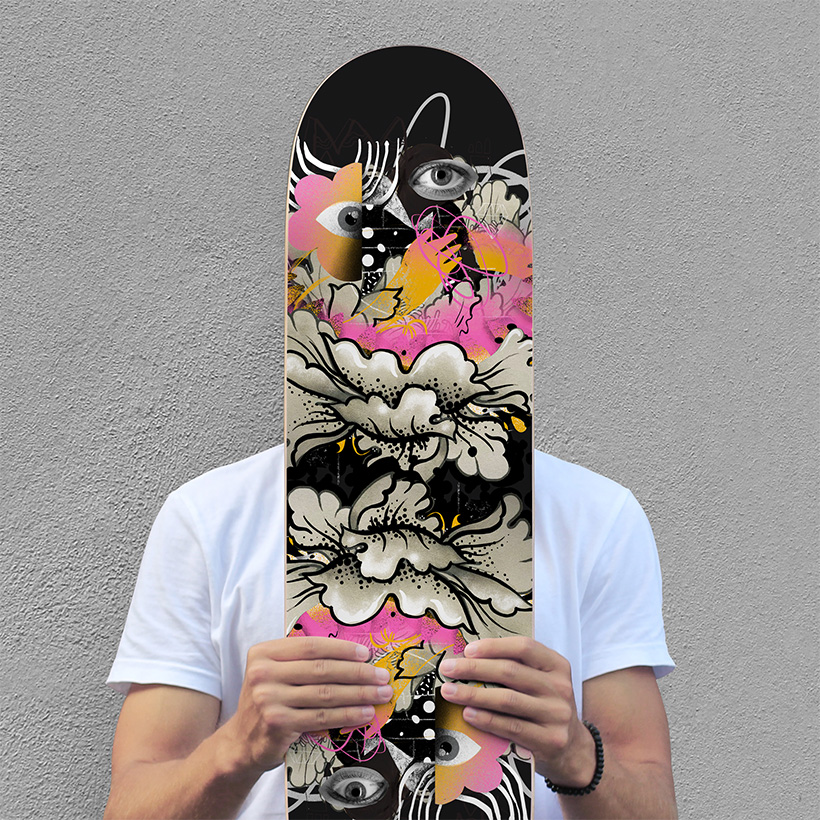 The Raptor skateboard. A stylish and colorful skateboard.